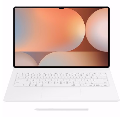 Husa Book Cover Keyboard pentru Galaxy Tab S10 Ultra | S9 Ultra, White