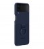 Husa Silicone Cover with ring pentru Samsung Galaxy Z Flip4, Navy